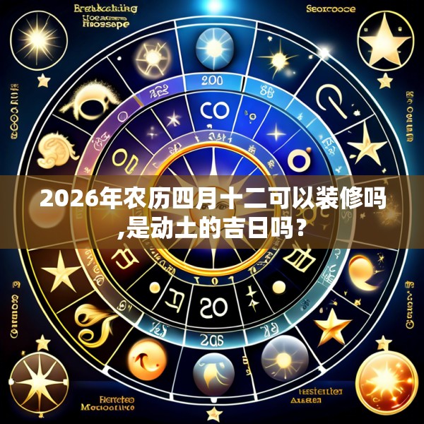 2026年农历四月十二可以装修吗,是动土的吉日吗?