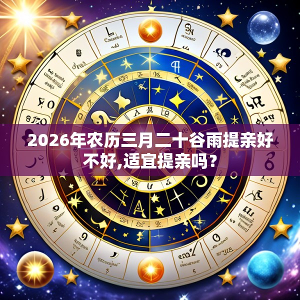 2026年农历三月二十谷雨提亲好不好,适宜提亲吗？
