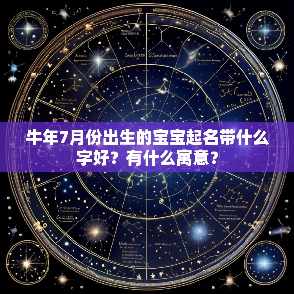 牛年7月份出生的宝宝起名带什么字好？有什么寓意？