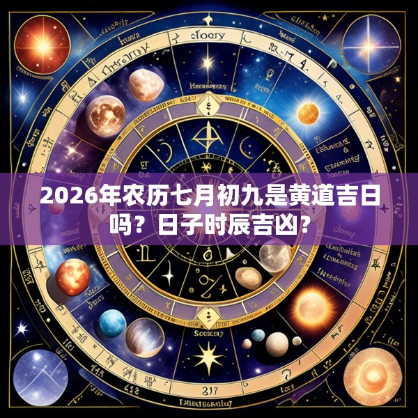 2026年农历七月初九是黄道吉日吗？日子时辰吉凶？
