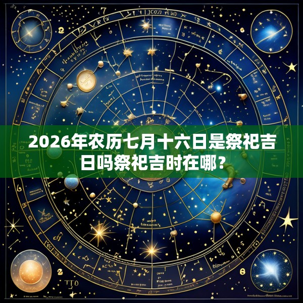2026年农历七月十六日是祭祀吉日吗祭祀吉时在哪?