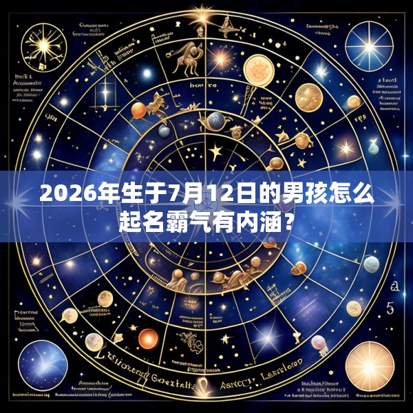 2026年生于7月12日的男孩怎么起名霸气有内涵?