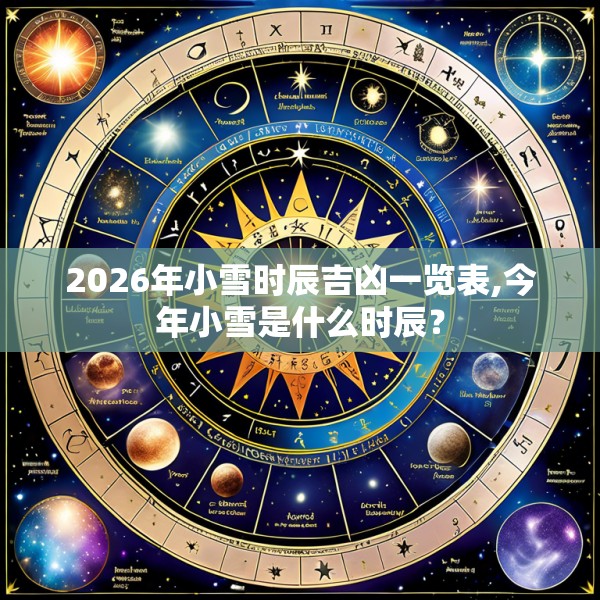 2026年小雪时辰吉凶一览表,今年小雪是什么时辰？