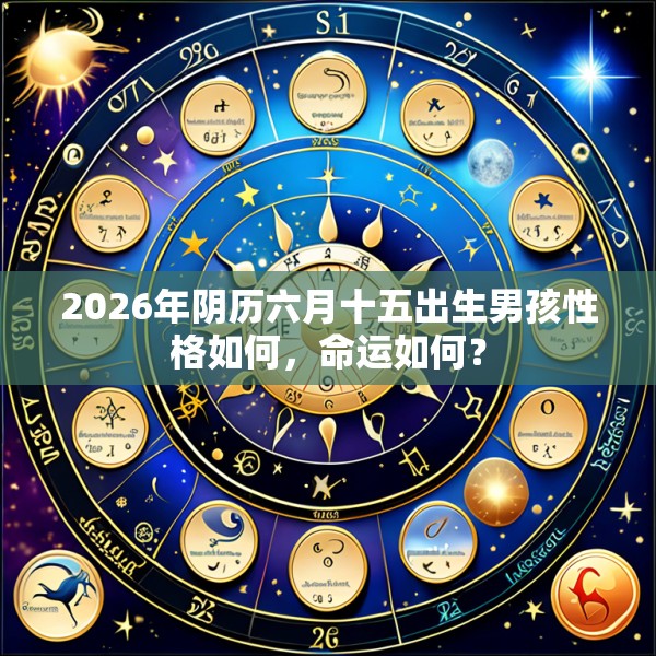 2026年阴历六月十五出生男孩性格如何，命运如何？