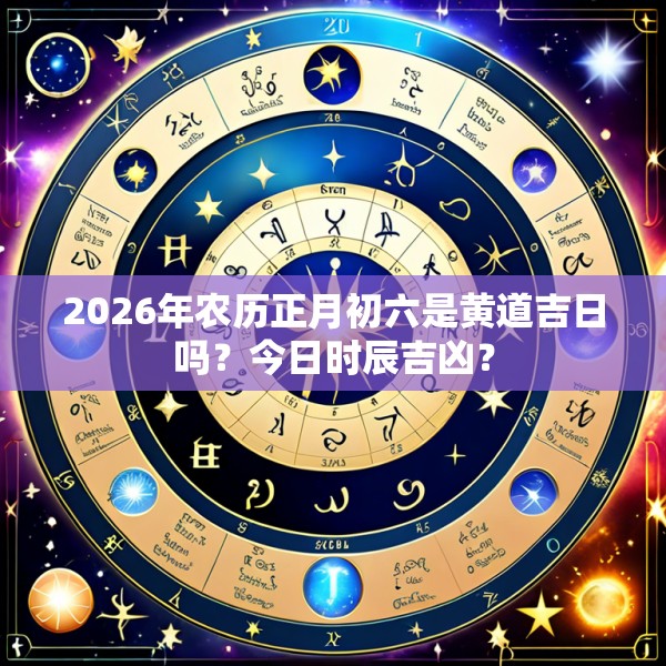 2026年农历正月初六是黄道吉日吗？今日时辰吉凶？