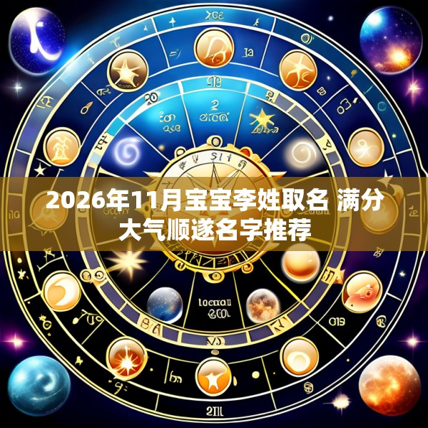 2026年11月宝宝李姓取名 满分大气顺遂名字推荐