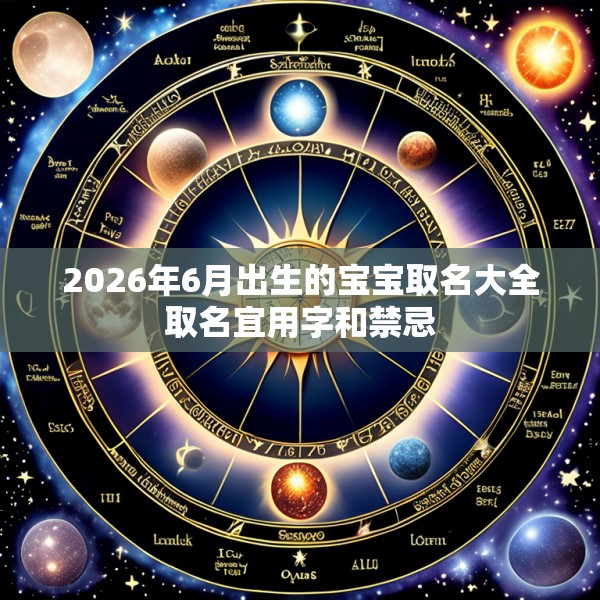 2026年6月出生的宝宝取名大全取名宜用字和禁忌