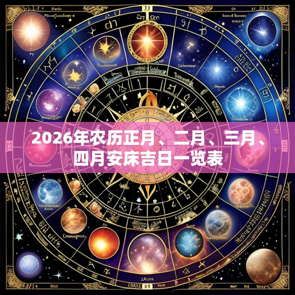 2026年农历正月、二月、三月、四月安床吉日一览表