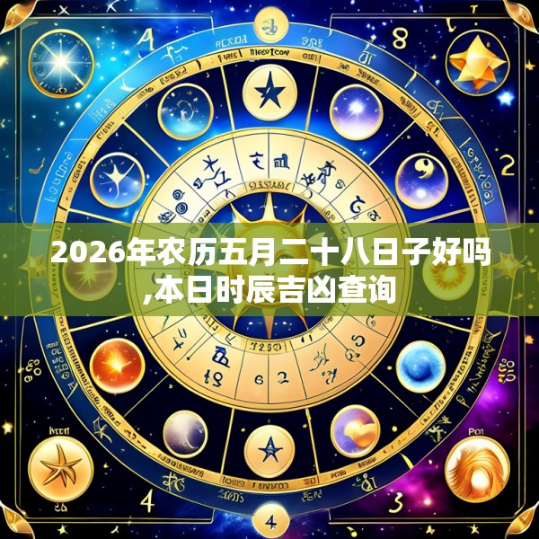 2026年农历五月二十八日子好吗,本日时辰吉凶查询