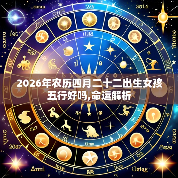 2026年农历四月二十二出生女孩五行好吗,命运解析