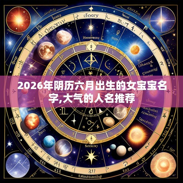 2026年阴历六月出生的女宝宝名字,大气的人名推荐