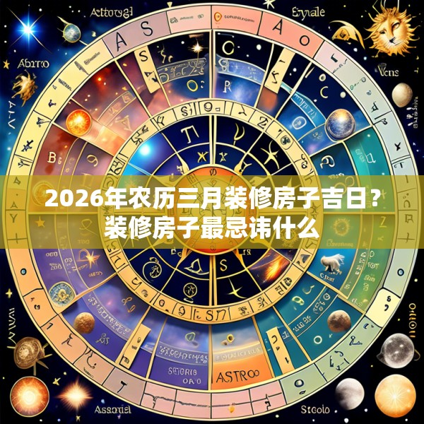 2026年农历三月装修房子吉日?装修房子最忌讳什么