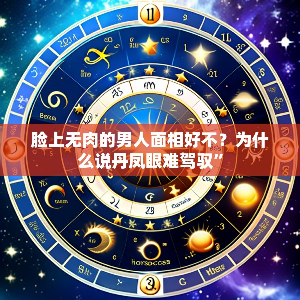 脸上无肉的男人面相好不？为什么说丹凤眼难驾驭”