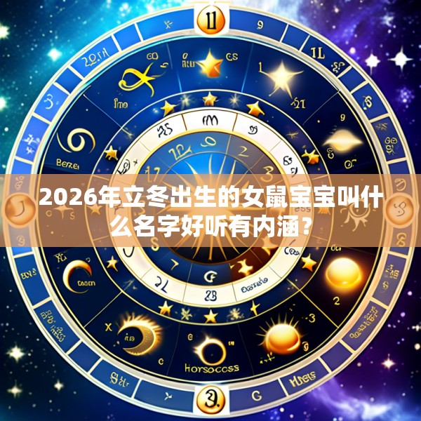 2026年立冬出生的女鼠宝宝叫什么名字好听有内涵?