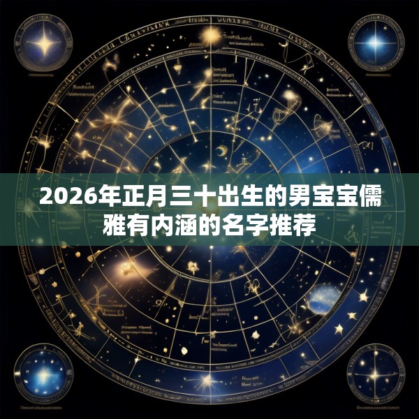 2026年正月三十出生的男宝宝儒雅有内涵的名字推荐