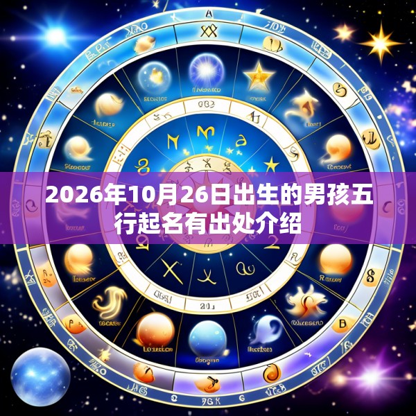 2026年10月26日出生的男孩五行起名有出处介绍