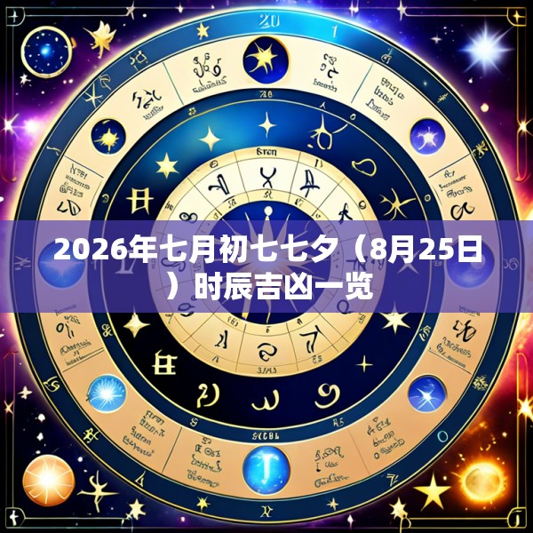 2026年七月初七七夕（8月25日）时辰吉凶一览