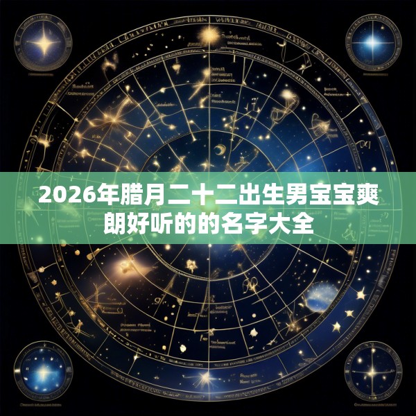 2026年腊月二十二出生男宝宝爽朗好听的的名字大全
