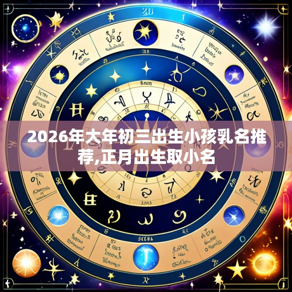 2026年大年初三出生小孩乳名推荐,正月出生取小名