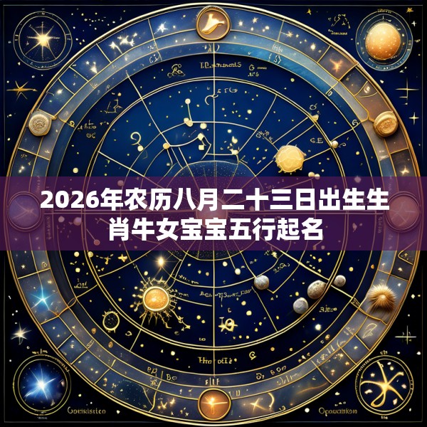 2026年农历八月二十三日出生生肖牛女宝宝五行起名