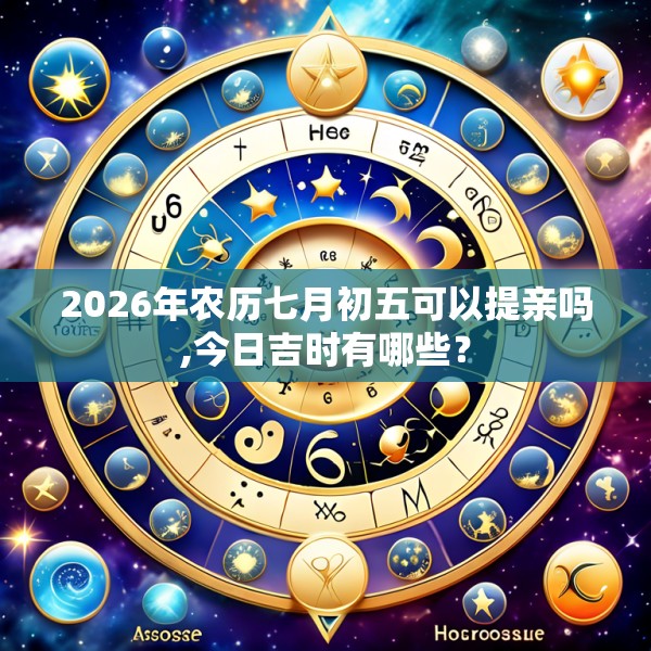 2026年农历七月初五可以提亲吗,今日吉时有哪些？