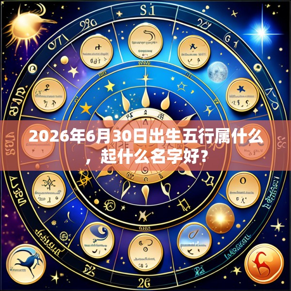 2026年6月30日出生五行属什么，起什么名字好？