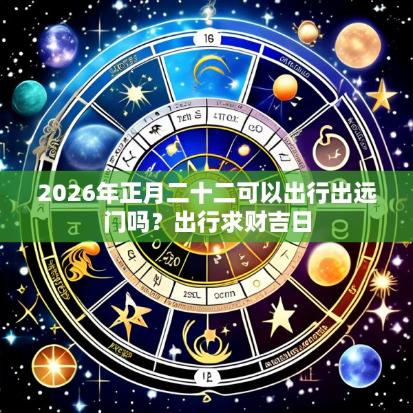 2026年正月二十二可以出行出远门吗?出行求财吉日