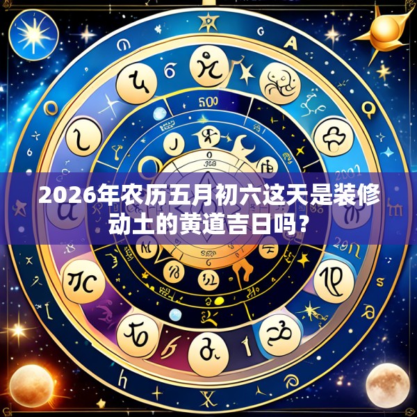 2026年农历五月初六这天是装修动土的黄道吉日吗？