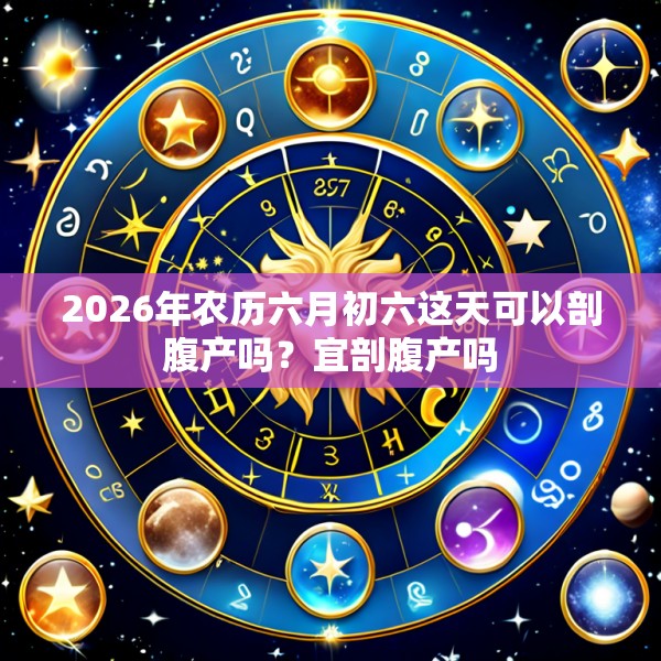 2026年农历六月初六这天可以剖腹产吗?宜剖腹产吗