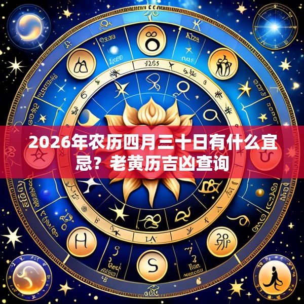 2026年农历四月三十日有什么宜忌？老黄历吉凶查询