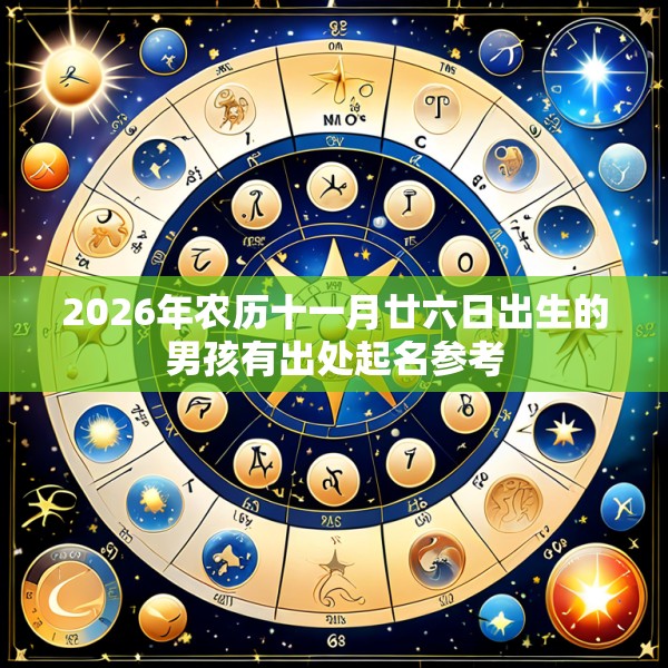 2026年农历十一月廿六日出生的男孩有出处起名参考