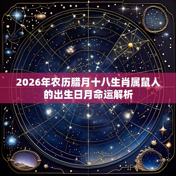 2026年农历腊月十八生肖属鼠人的出生日月命运解析