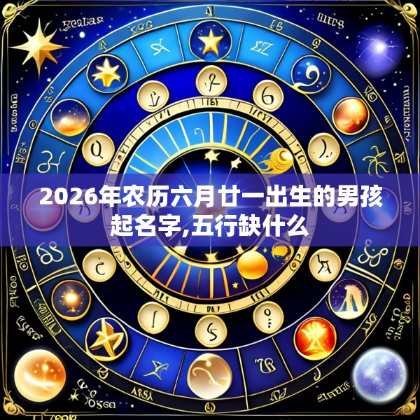 2026年农历六月廿一出生的男孩起名字,五行缺什么