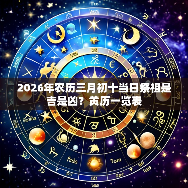 2026年农历三月初十当日祭祖是吉是凶？黄历一览表