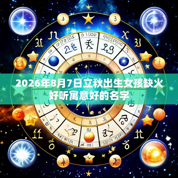 2026年8月7日立秋出生女孩缺火好听寓意好的名字