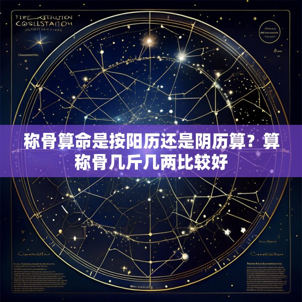 称骨算命是按阳历还是阴历算?算称骨几斤几两比较好