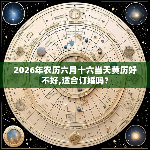 2026年农历六月十六当天黄历好不好,适合订婚吗?