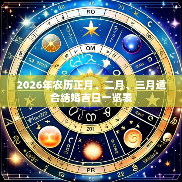 2026年农历正月、二月、三月适合结婚吉日一览表
