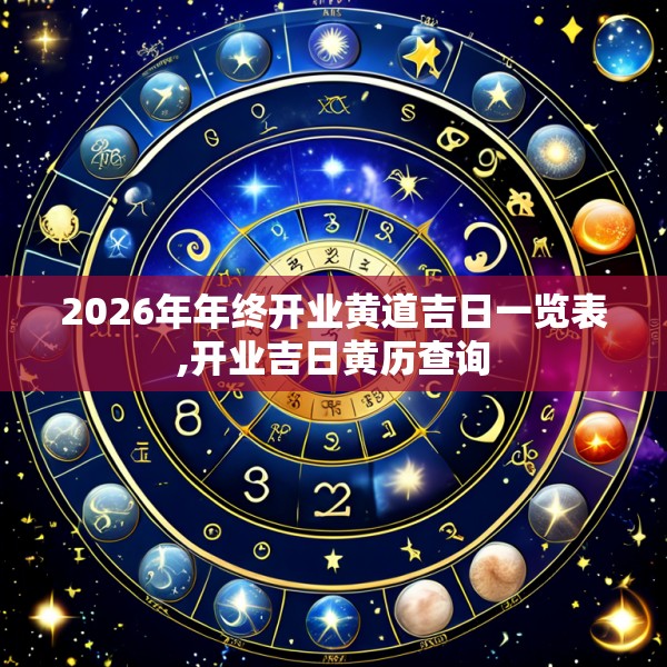 2026年年终开业黄道吉日一览表,开业吉日黄历查询