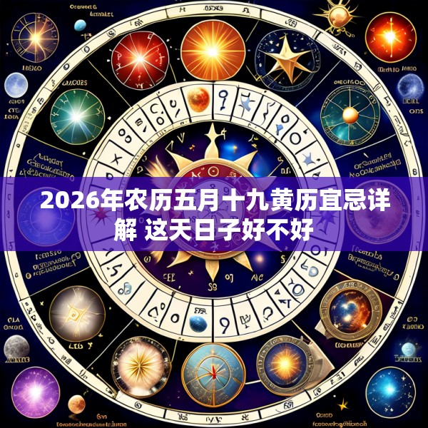 2026年农历五月十九黄历宜忌详解 这天日子好不好