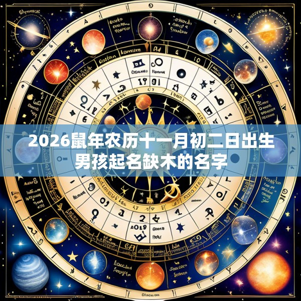 2026鼠年农历十一月初二日出生男孩起名缺木的名字