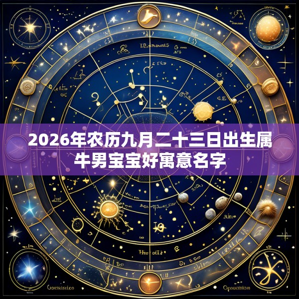 2026年农历九月二十三日出生属牛男宝宝好寓意名字