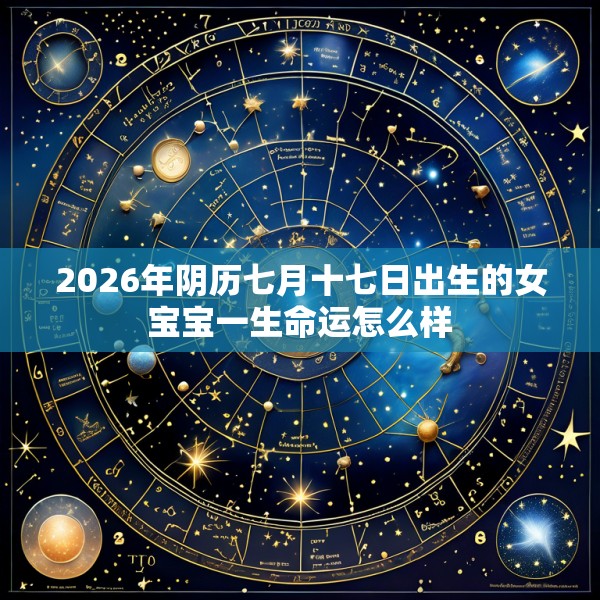 2026年阴历七月十七日出生的女宝宝一生命运怎么样
