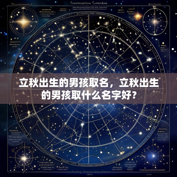 立秋出生的男孩取名,立秋出生的男孩取什么名字好?