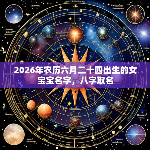 2026年农历六月二十四出生的女宝宝名字,八字取名