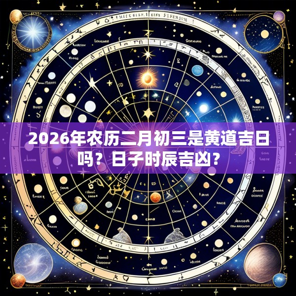 2026年农历二月初三是黄道吉日吗？日子时辰吉凶？