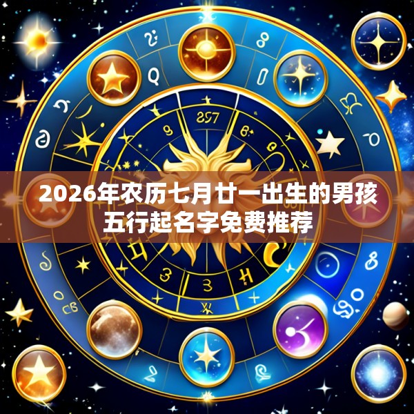 2026年农历七月廿一出生的男孩五行起名字免费推荐