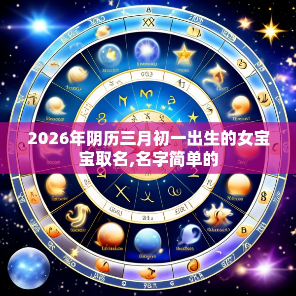2026年阴历三月初一出生的女宝宝取名,名字简单的