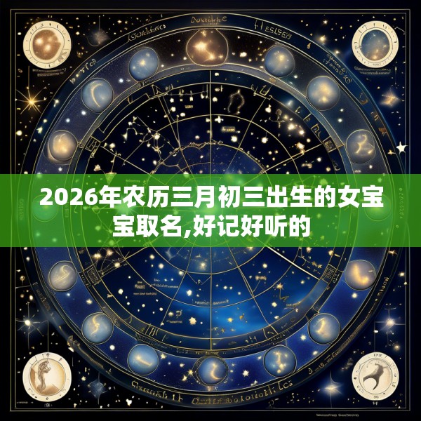 2026年农历三月初三出生的女宝宝取名,好记好听的