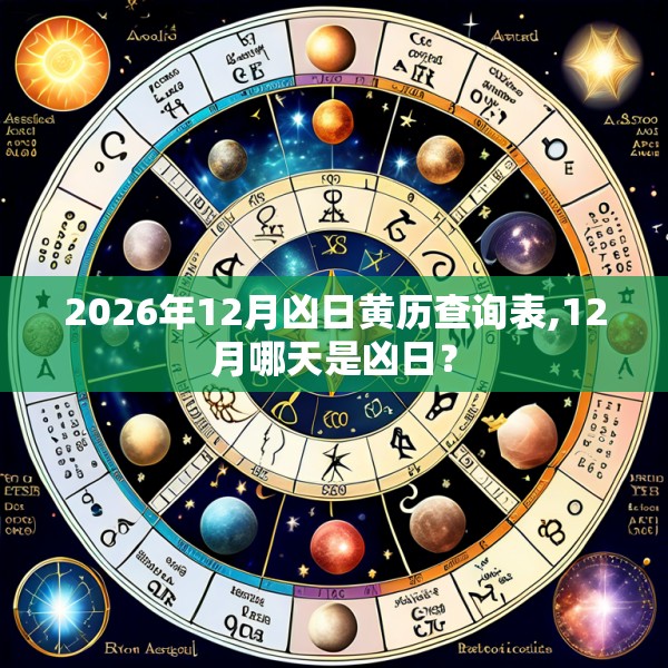 2026年12月凶日黄历查询表,12月哪天是凶日?
